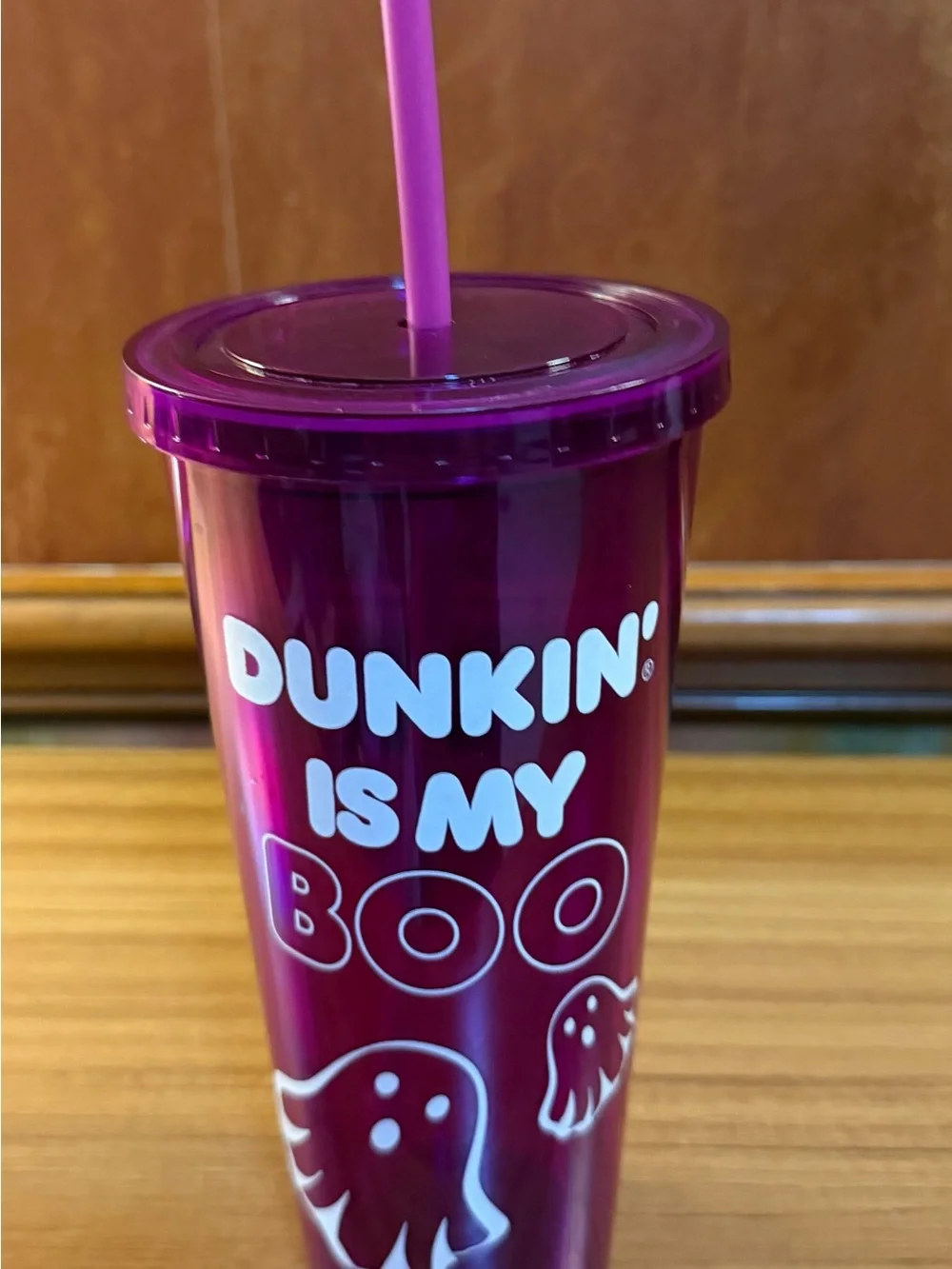 Dunkin Halloween Tumbler 24oz “Dunkin’ Is My Boo” Ghost Cold  Cup w/ Lid & Straw